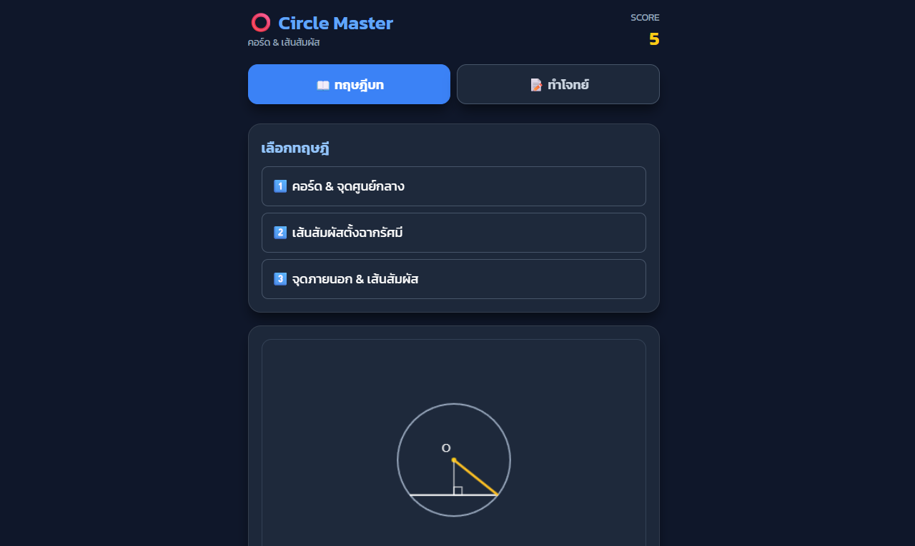 Circle Master คอร์ด & เส้นสัมผัส