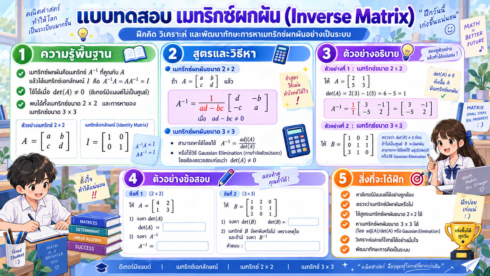 แบบทดสอบเมทริกซ์ผกผัน (Inverse Matrix)